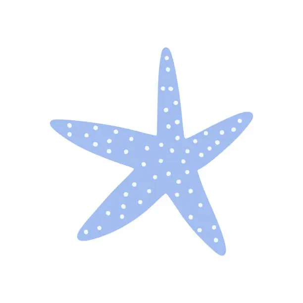 Vector illustration of Starfish. Atlantic star. Marine Animal Vector illustration on white background.