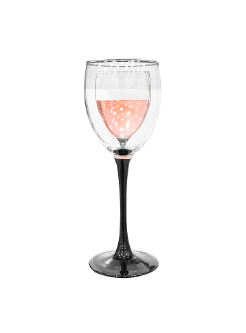 Empty clean wine glass isolated on white background.