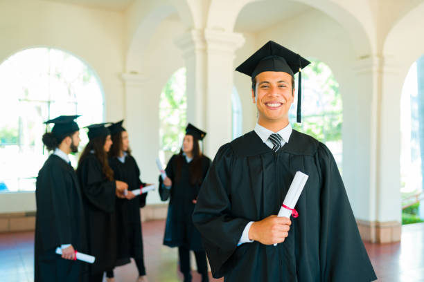 istock Cheerful latin man happy after graduating university 1469471358