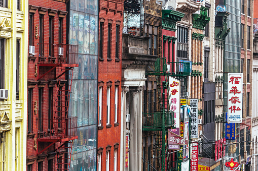 Chinatown facades in New York City, USA