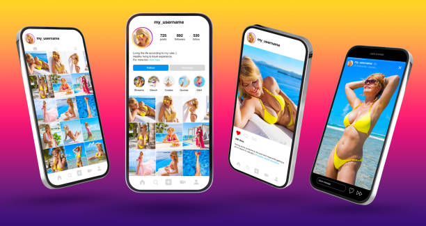 istock Sample social media user profile on mobile phones 1469477396