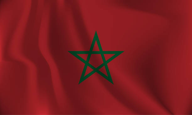 istock Flag of Morocco, with a wavy effect due to the wind. 1469478767