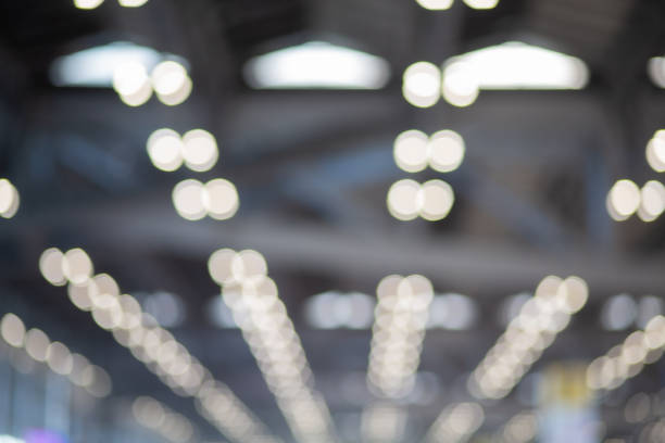 istock Blurred image of the ceiling with blurry lights. 1469479762