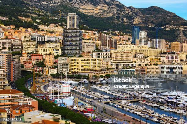Astonishing Landscape View Of La Condamine Ward And Port Hercules In Monaco Port Hercules Is The Only Deepwater Port In Monaco Famous Touristic Place And Travel Destination In Europe Stock Photo - Download Image Now