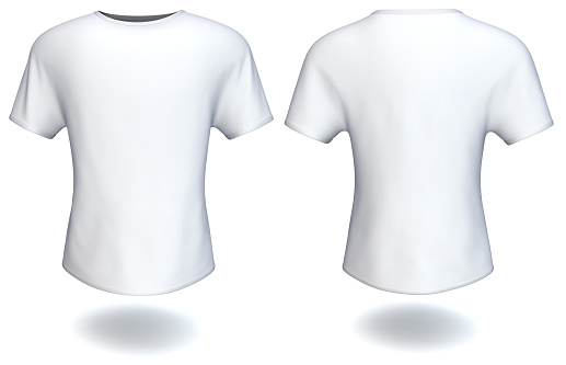 Blank white T-Shirt  mock up template isolated on white background
