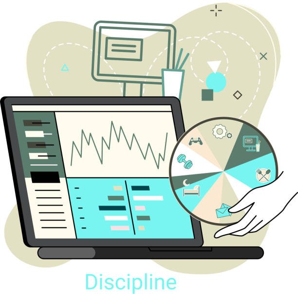 istock Daily schedule metaphor, daily affairs person, discipline indicators time for rest, work, sleep, food 1469481737