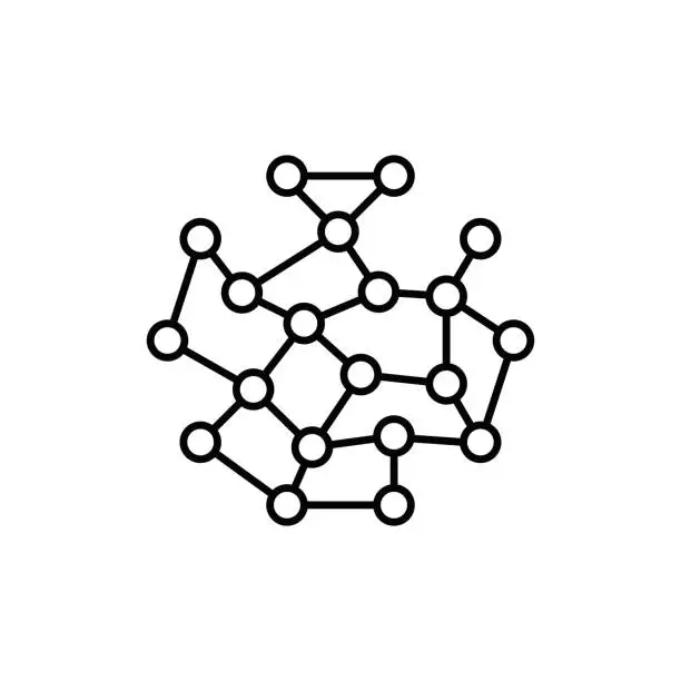 Vector illustration of Molecule and Science Line Icon