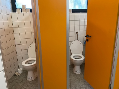 Public toilets in 1970s design