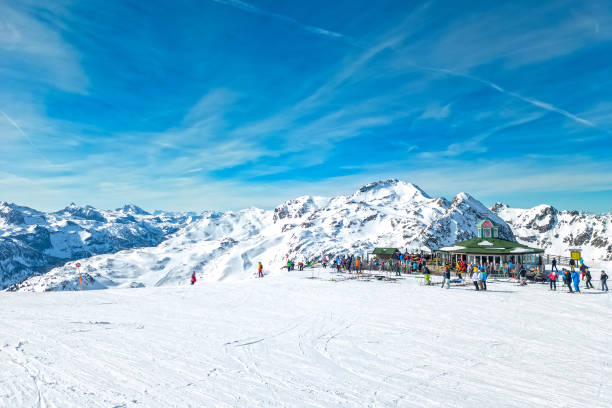 obertauern, ski resort - apres ski fotos imagens e fotografias de stock
