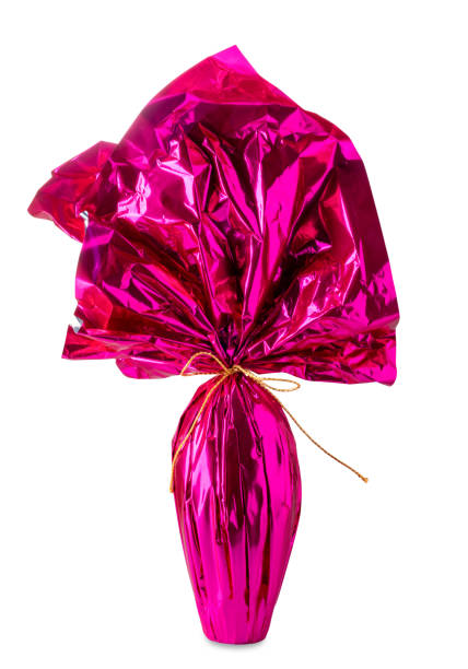 istock Easter egg wrapped in shimmering fuchsia paper 1469489152