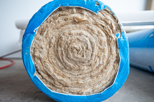 glass wool packed in a roll