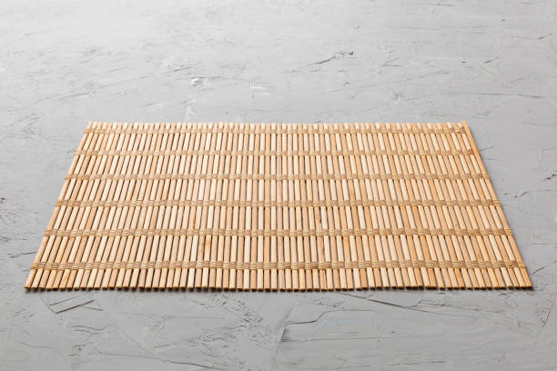 istock Perspective view of brown tablecloth for food on cement background. Empty space for your design 1469493537
