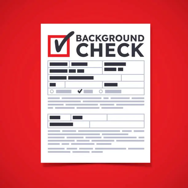 Vector illustration of Background Check Employment Recruitment Document