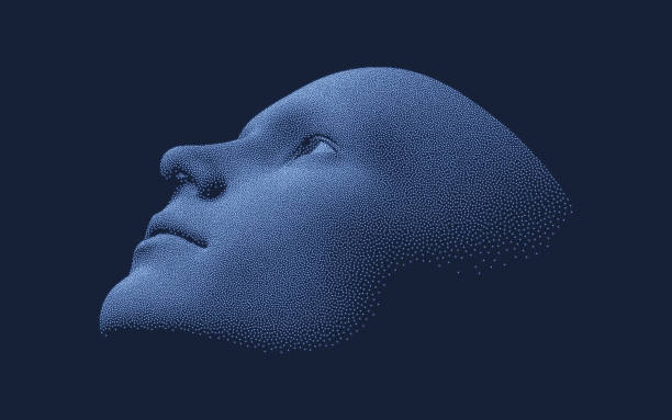 sieć tworząca ludzką twarz si. koncepcja technologii i robotyki. anonimowe maskowanie społeczne. cyberprzestępczość i ilustracja wektorowa bezpieczeństwa cybernetycznego. - smart cover stock illustrations