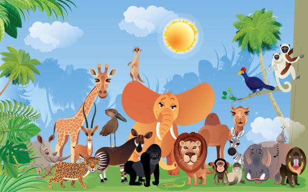 アフリカの動物ポスター - giraffe south africa zoo animal点のイラスト素材／クリップアート素材／マンガ素材／アイコン素材
