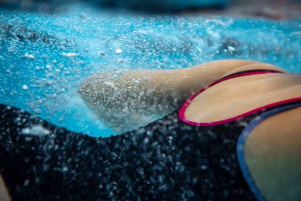 istock Young woman on Swimming Background 1469508009
