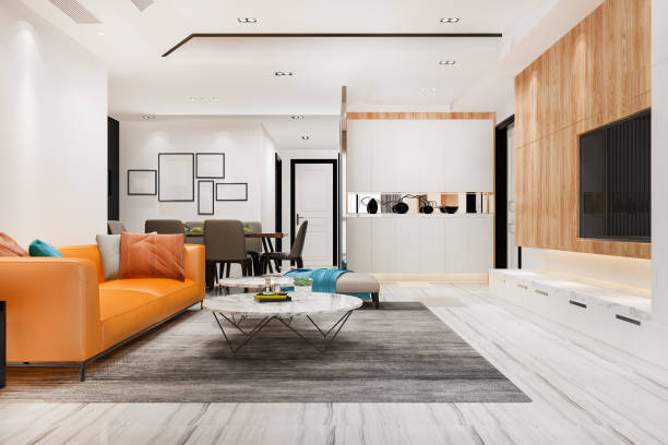 istock 3d rendering luxury and modern yellow living room with sofa 1469509803