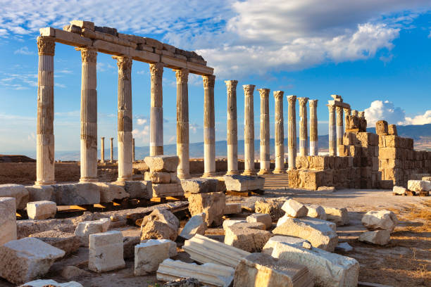 Laodicea Ancient ruins of Laodicea on the Lycus and sunset Artemis stock pictures, royalty-free photos & images