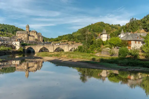 Photo of The village of Estaing with its castle among the most beautiful villages in France.