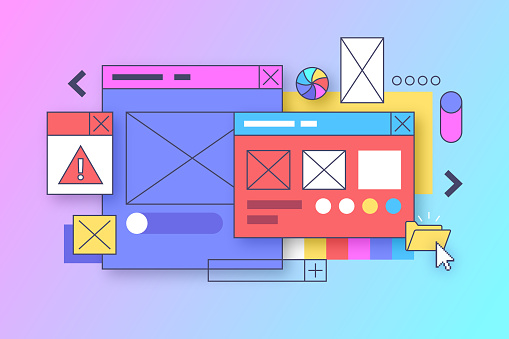 User Interface Layout Web Design Window Page Modern Design Elements ...