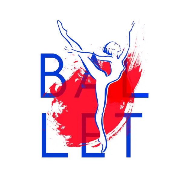 Vector illustration of Logo Style für Ballet Studio, show, Logo-Design. Linien zeichnung. Vector Illustration.
