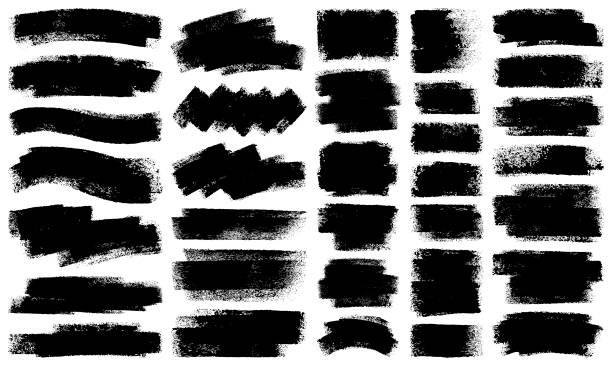 ilustrações de stock, clip art, desenhos animados e ícones de paint roller backgrounds - backgrounds textured inks on paper black