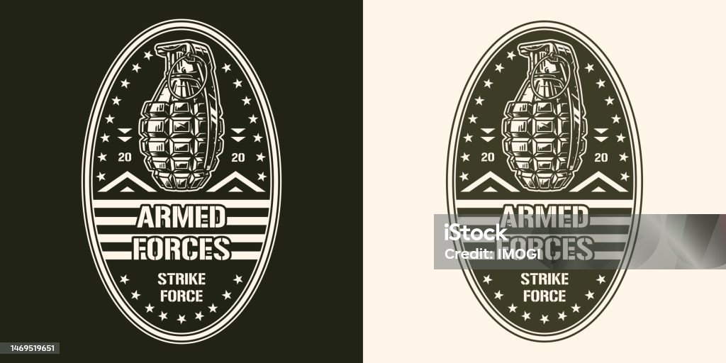 Fragmentation Rounds Hand Grenade Element Monochrome Vintage Stock Illustration - Download ...