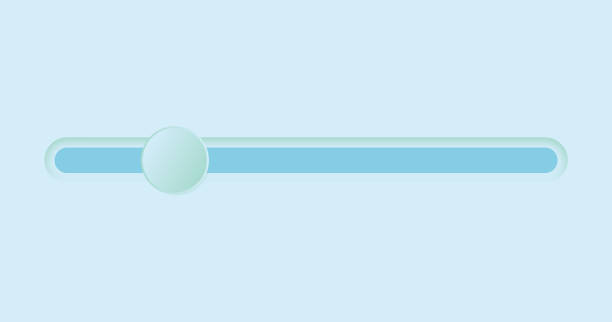 Scrollbar element button. Scrollbar element button. Interaction technique or widget for scrolling content on webpage, desktop or mobile application. Navigation element. Frontend control vector illustration on blue background. off balance stock illustrations