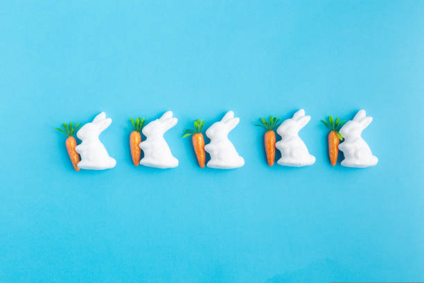 istock easter white rabbits ready to paint carrots concept 1469527899