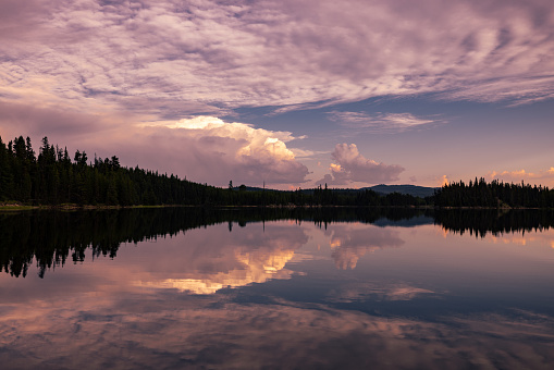Sunset on remote Canadian lake
