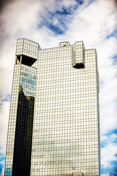 Golden office building stock photo