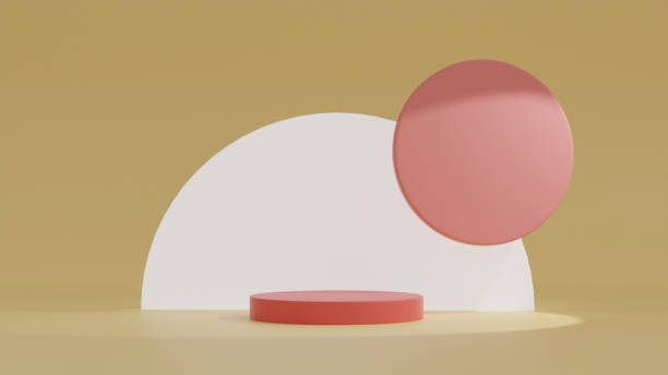 istock 3d podium pastel color round product display yellow background.3d render illustration. 1469530097