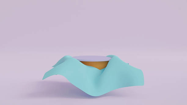 istock 3d podium pastel color round product display red background.3d render illustration. 1469530211