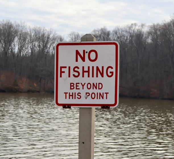 istock Red and White No Fishing Sign 1469531480