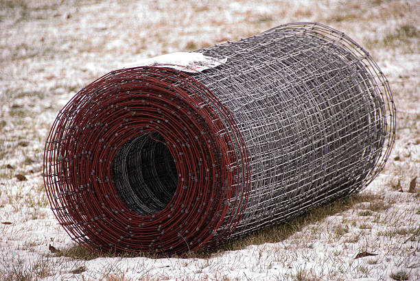 Roll of fence stock photo
