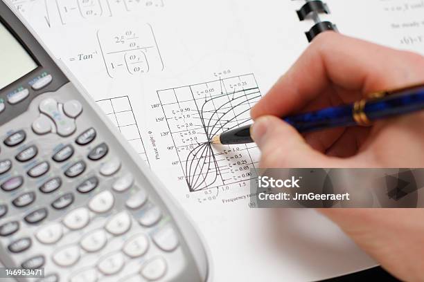 Engineer At Work Stock Photo - Download Image Now - Blueprint, Business, Calculator