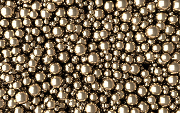 istock Abstract 3d rendering geometric background with golden metallic spheres 1469535242