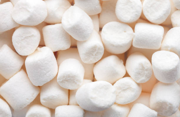 istock Mini marshmallows of white color. Selective Focus. Flat lay. 1469536847