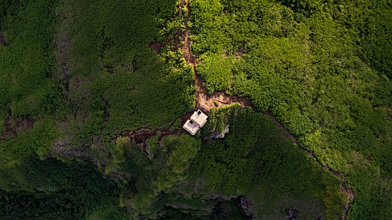 aerial view of  Kaiwa Ridge (Lanikai Pillbox)