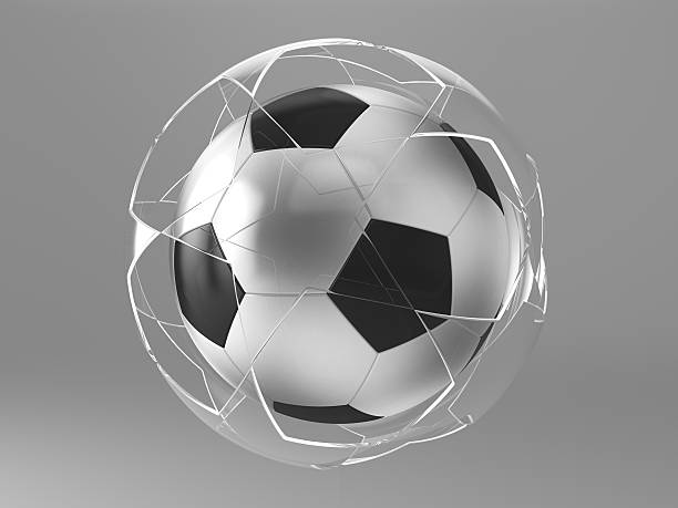 istock Soccer ball in glass star sphere 146954142