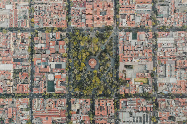 Mexico City from above stock photo