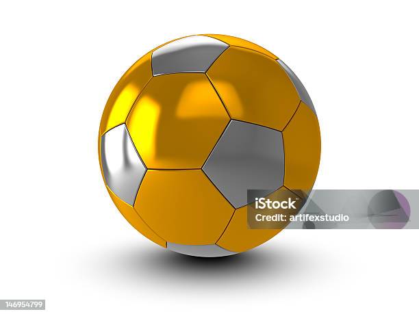 Bola De Ouro - Fotografias de stock e mais imagens de Bola - Bola, Bola de Futebol, Branco