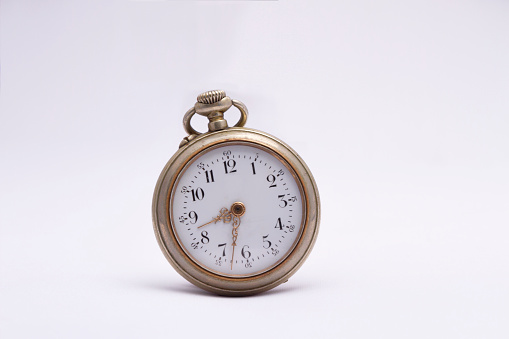 Old Pocket Watch on white background