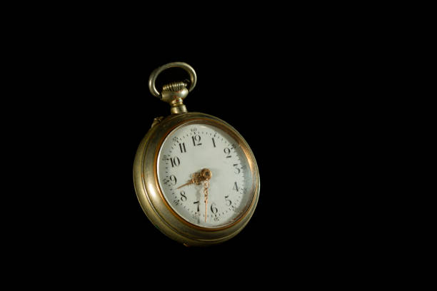 istock Old Pocket Watch on black background 1469551315