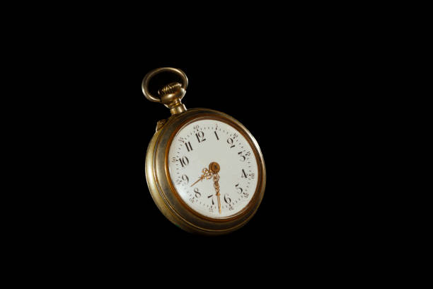istock Old Pocket Watch on black background 1469551825