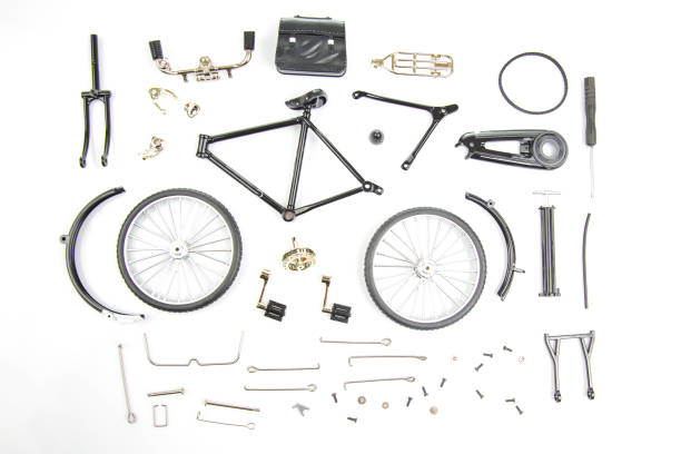 istock prefabricated parts of a bicycle model on a white background 1469553024