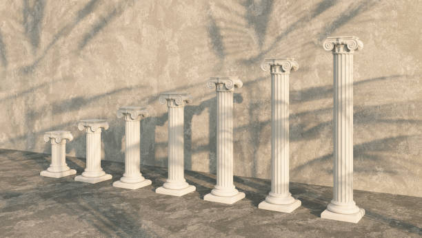 istock Classic luxury scale indicator background. 3d classic style and nature light shadow concrete Column frame decoration for branding presentation. rendering shadow illustration 1469553804
