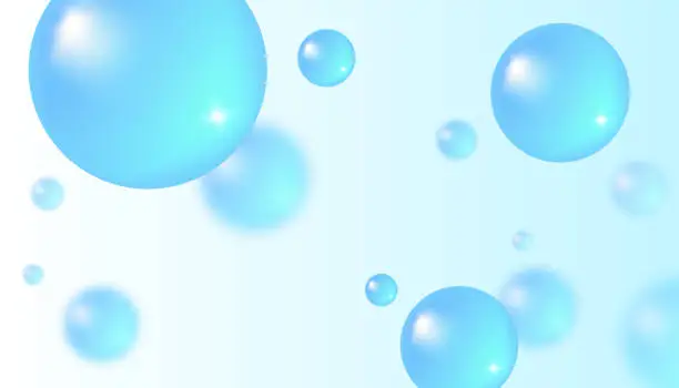 Vector illustration of Vector abstract background with water bubbles. Trendy vector background in realistic style.