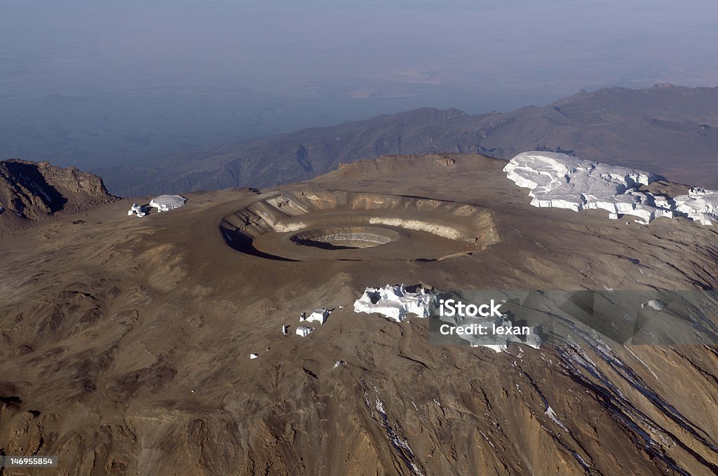 Kilimandżaro summit z samolotu - Zbiór zdjęć royalty-free (Afryka)