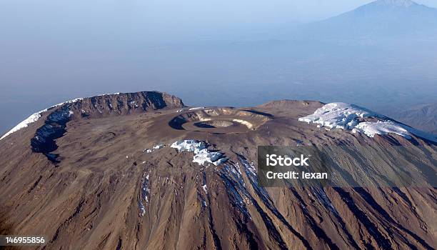 Kilimanjaro Summit From The Airplane Stock Photo - Download Image Now - Acute Angle, Aerial View, Africa